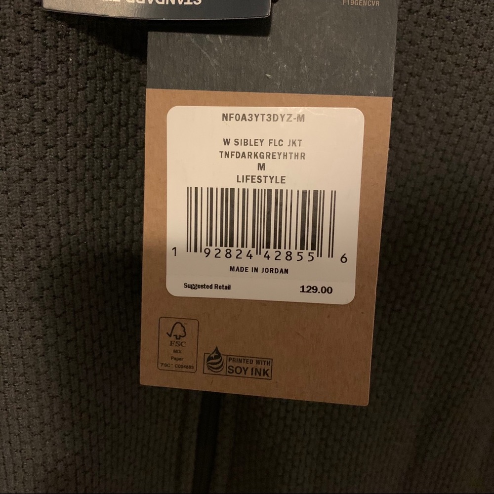 The North Face Sibley Fleece Zip Jacket Dark Gray - Picture 6 of 7